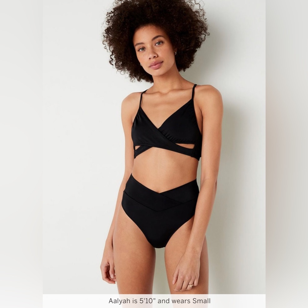 🆕 PINK VICTORIA’S SECRET SWIM  V-CROSSOVER HIGH-WAIST BIKINI BOTTOMS XXL 20 - Picture 2 of 16